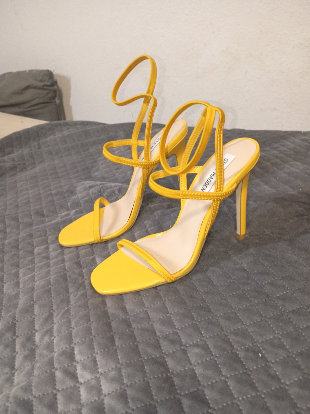 Steve Madden Yellow Strappy Stiletto Sandals